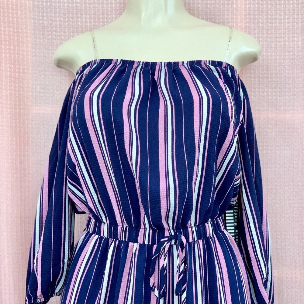 blue & pink fashion jumpsuit! sizes S, M & L